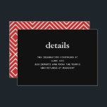 Black and Red Modern Bar Mitzvah Invitation Insert<br><div class="desc">This trendy insert card features bold lettering on the front and a modern pattern on the back.  Add your text using the template form.  Change the font,  layout and colours using the Customise feature.</div>