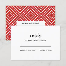 Black and Red Modern Bar Mitzvah Postcard RSVP