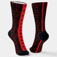 Black And Red Modern Mudcloth Fashion Socks