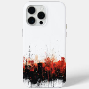 Black and Red Modern Urban iPhone 15 Pro Max Case