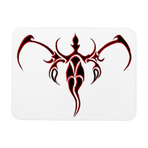 Black and Red Ornate Tribal Elephant Mandala Magnet