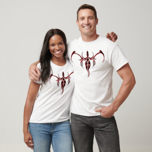 Black and Red Ornate Tribal Elephant Mandala T-Shirt