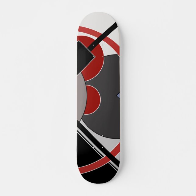 Black and red painting geometric skateboard (Front)