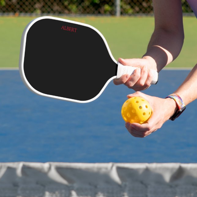 Black and Red Personalised Pickleball Paddle (Insitu)