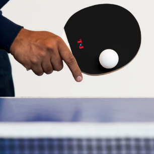 Black and Red Personalised Ping Pong Paddle