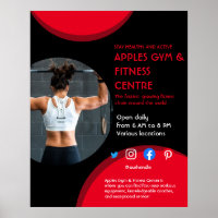 black and red Photo gym personal trainer fit Flyer