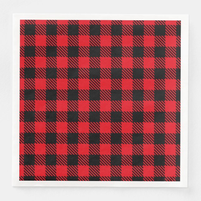Black and Red Plaid Napkin (Front)