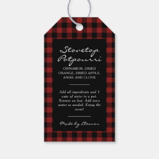 Black and Red Plaid Simmer Pot Kit Gift Tags