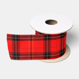 Black and Red Plaid (Tartan) Satin Ribbon