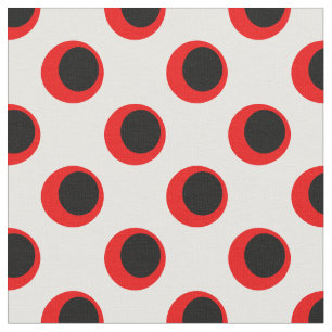 Black and Red Polka Dot Pattern Fabric