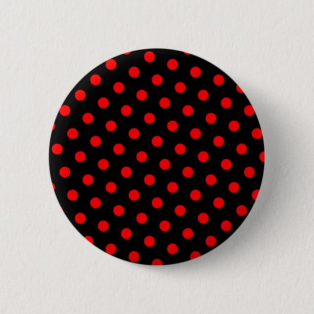 Black and Red Polka Dots 6 Cm Round Badge (Front)