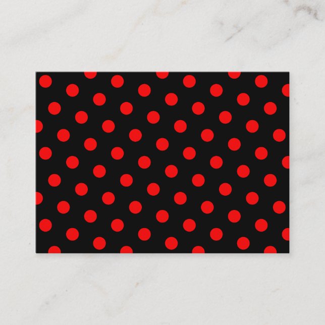 Black and Red Polka Dots Business Card (Front)