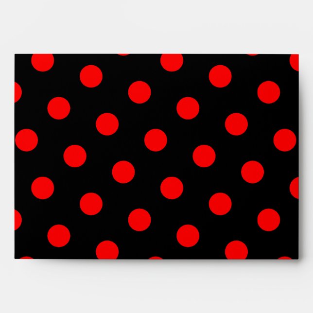 Black and Red Polka Dots Envelopes (Front)