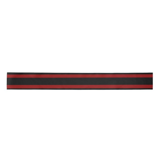 Black and Red Ribbon for a Hat. Satin Ribbon (Front)