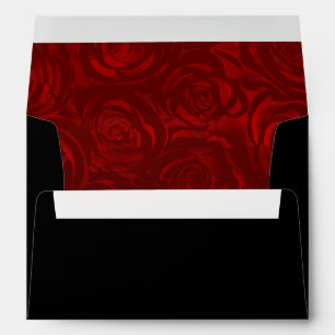 Black and Red Rose Goth Return Address Envelope