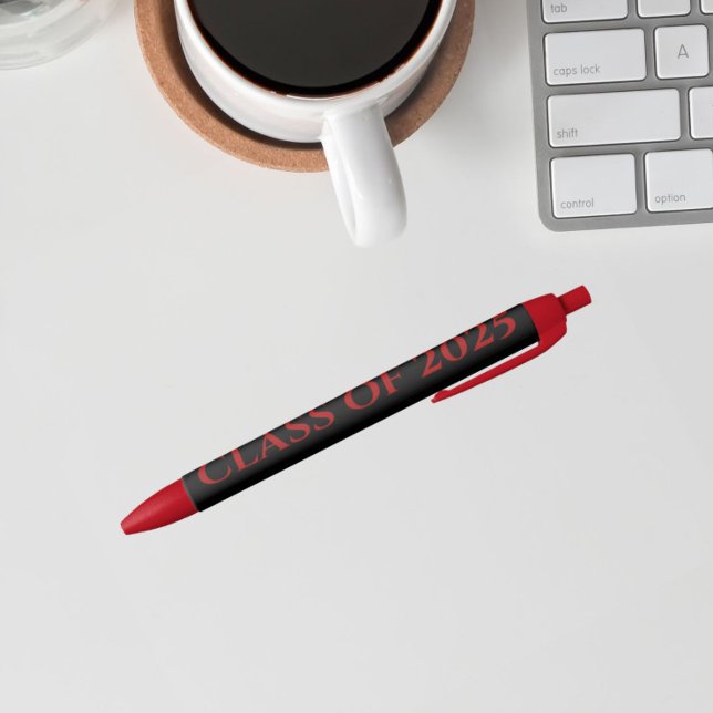 Black and Red School Colours Class Year Black Ink Pen (In Situ)