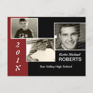 Black and Red Scrapbook style Grad Invite