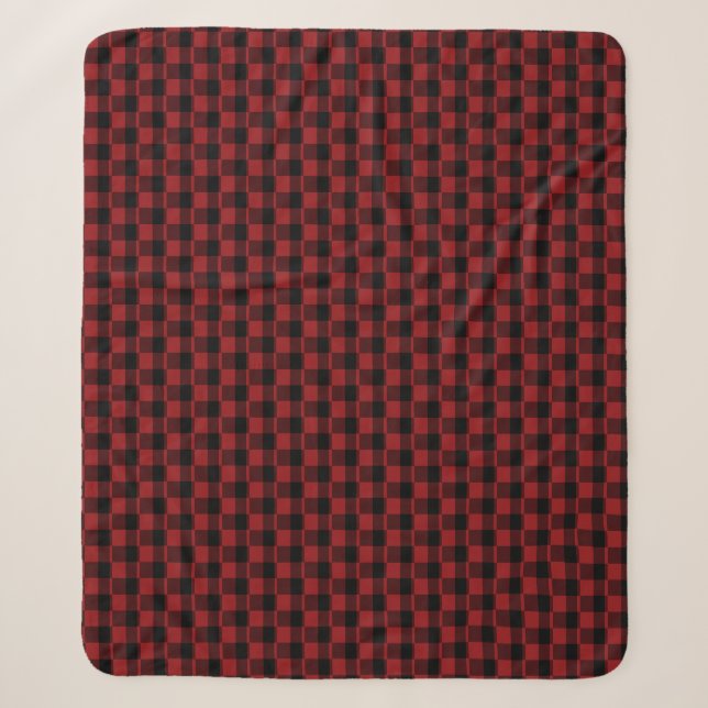 Black and Red Sherpa Blanket (Front)