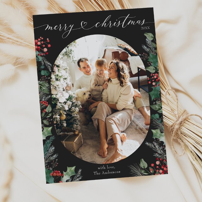 Black and Red Simple Merry Christmas   Holiday Card (Creator Uploaded)