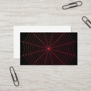 Black and red spider web Halloween pattern Business Card