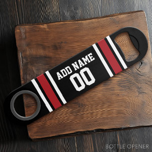 Black and Red Sports Jersey Custom Name Number