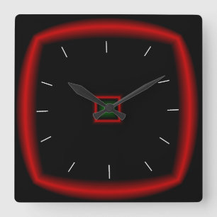 Black and Red > Square Clock