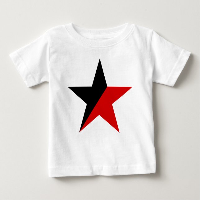 Black and Red Star Anarcho-Syndicalism Anarchism Baby T-Shirt (Front)
