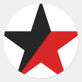 Black and Red Star Anarcho-Syndicalism Anarchism Classic Round Sticker