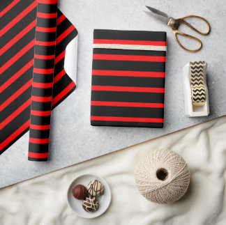 Black and Red Striped Gift Wrap 