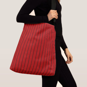 Black and Red Stripes Crossbody Bag