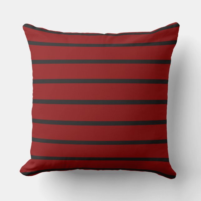 Black and Red Stripes Cushion (Front)