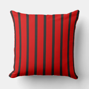 Black and Red Stripes Cushion