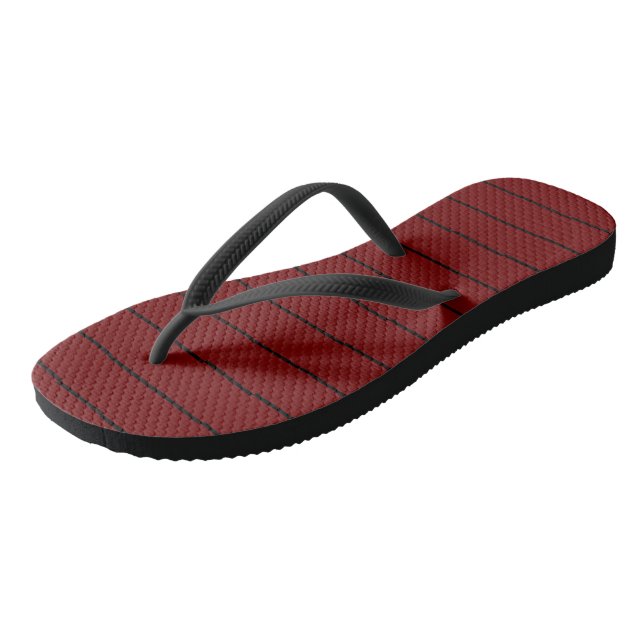 Black and Red Stripes Thongs (Angled)
