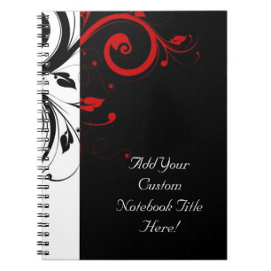 Black and Red Swirly Vines Notebook