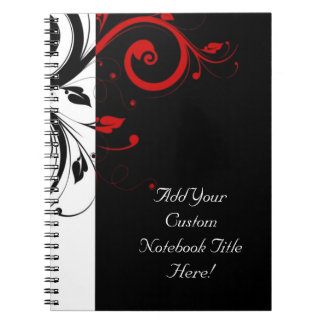 Black and Red Swirly Vines Notebook
