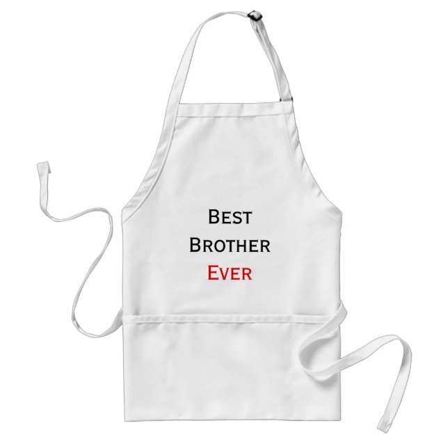 Black and Red Text Best Brother Ever Personalised Standard Apron (Front)