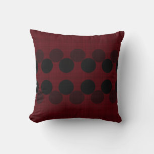 black and red textured dots 3 cushion