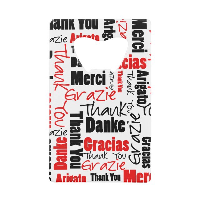 Black and Red Thank You Word Cloud (Front)
