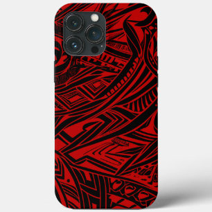Black And Red Tribal Abstract iPhone 13 Pro Max Case