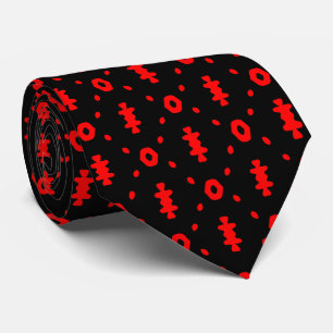 Black And Red Tribal Pattern Tie