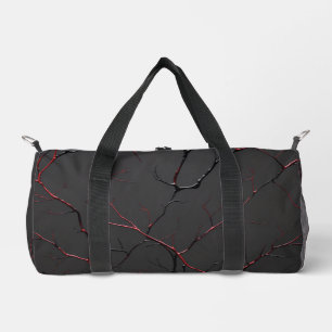 Black and Red Veins Duffle Bag