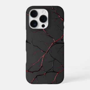 Black and Red Veins iPhone 16 Pro Case