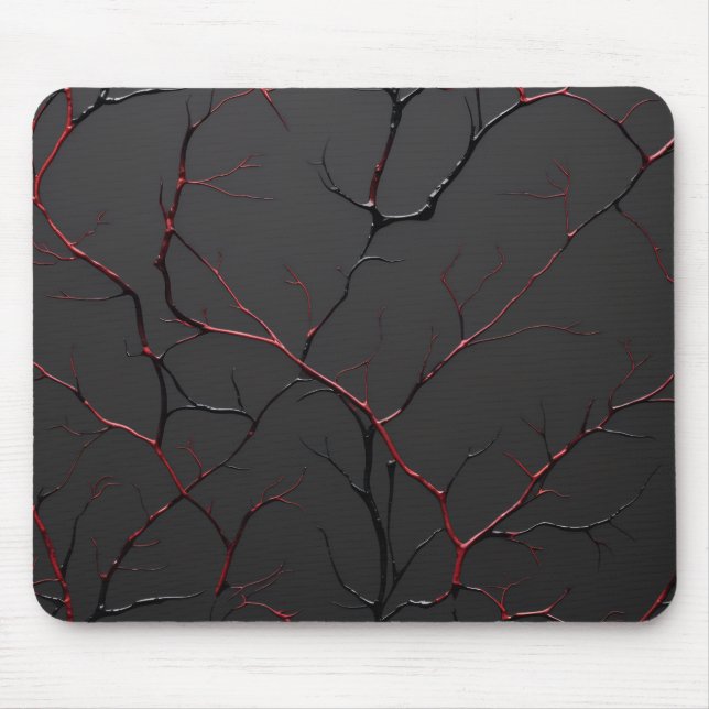 Black and Red Veins Mouse Pad (Front)