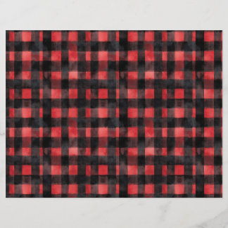 Black and Red Watercolor Plaid Design