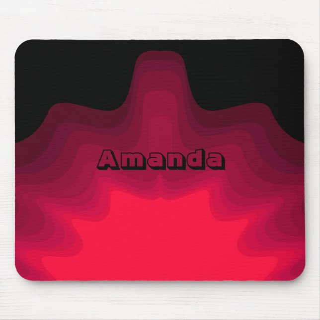 Black and red waves abstract painting mouse pad (Front)