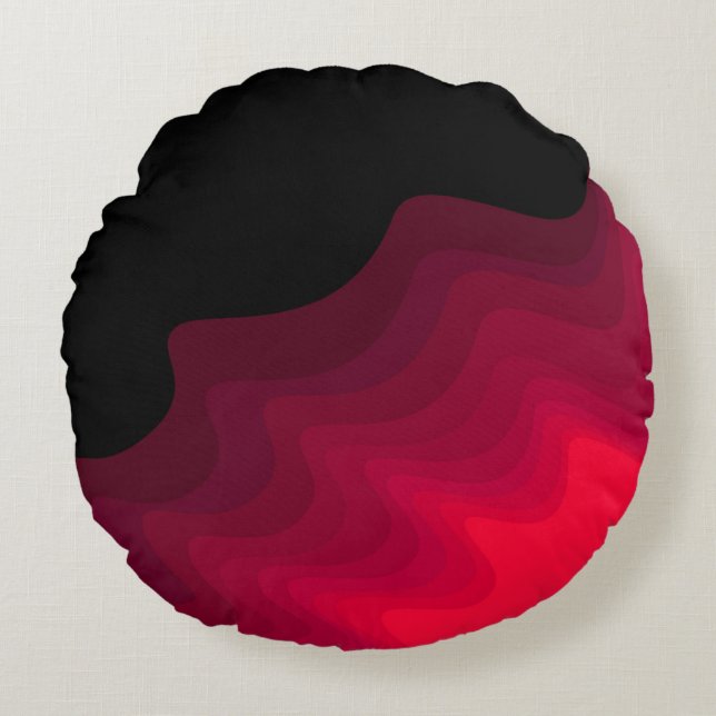 Black and red waves abstract painting Throw Pillow (Front)