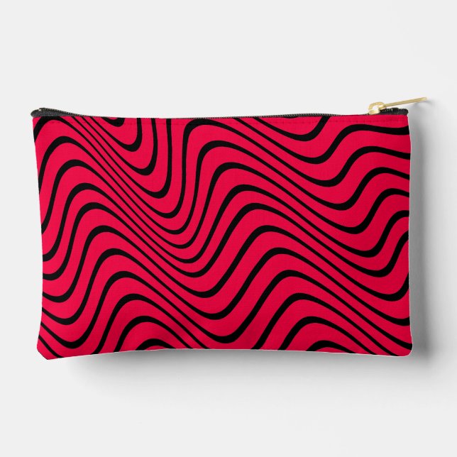 black and red waves accessory pouch (Back)