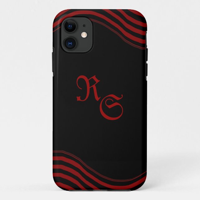 Black and red with stripes Case-Mate iPhone case (Back)