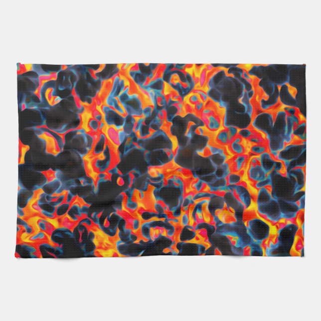 Black and Red Yellow Tea Towel (Horizontal)