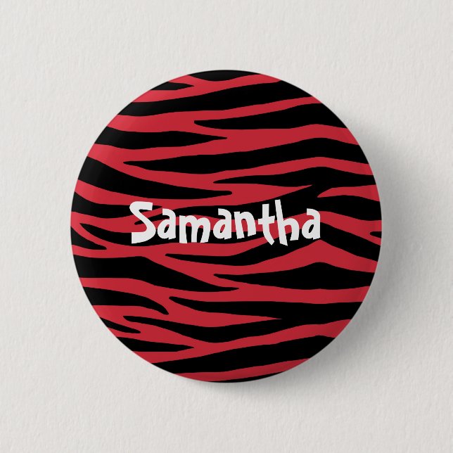 Black and Red Zebra 6 Cm Round Badge (Front)